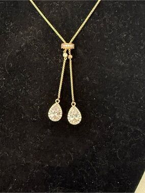 🌸JTV44 - Vanna K White Dimond Simulants Rose Gold Necklace💎🌹🤎🛍️